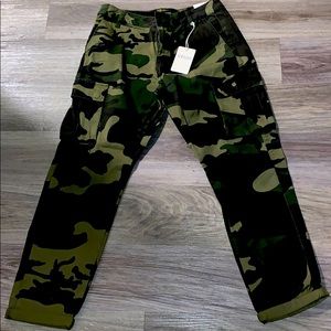 High rise cargo pants